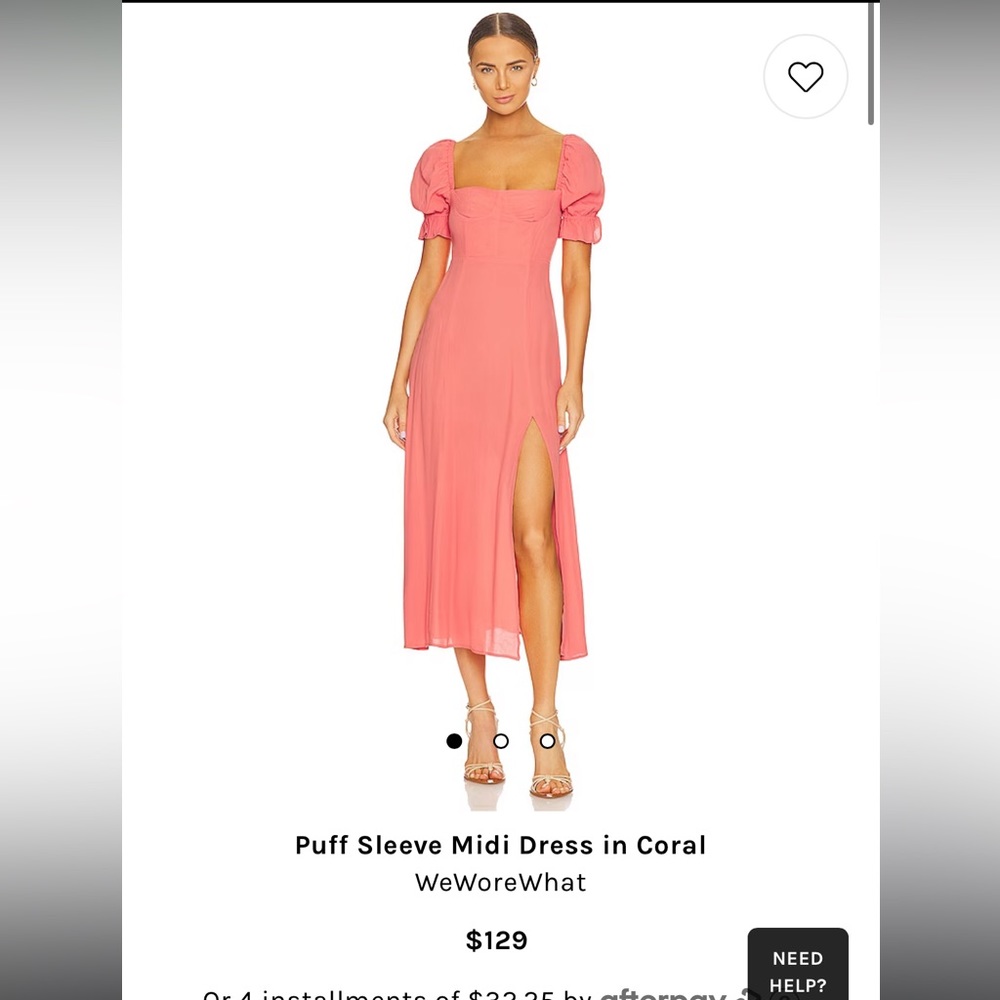 Puff Sleeve Midi Dress in Coral
WeWoreWhat